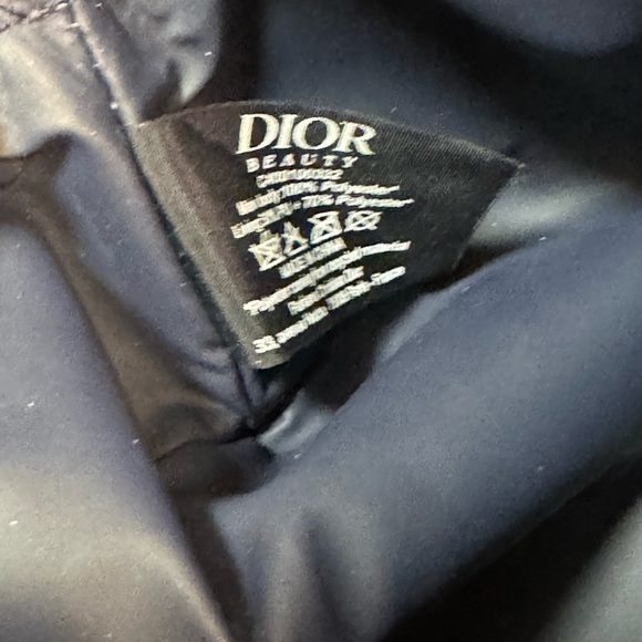 DIOR CD Logo Navy Velvet Cosmetic Makeup Bag Pouch - Picture 6 of 7